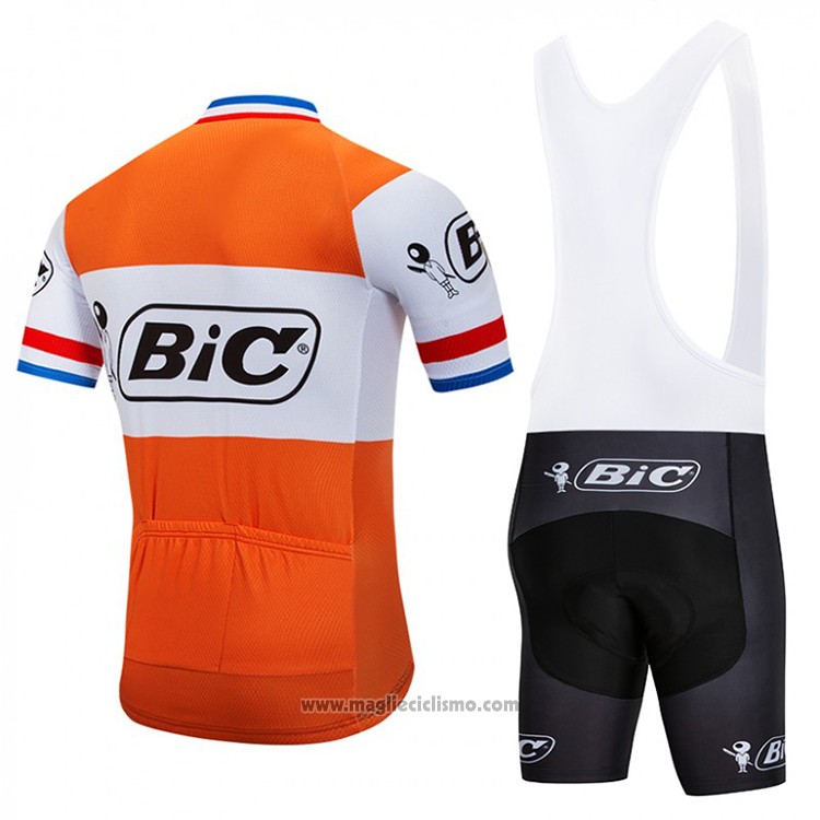 2018 Abbigliamento Ciclismo Bic Campione Paesi Bassi Arancione Manica Corta e Salopette